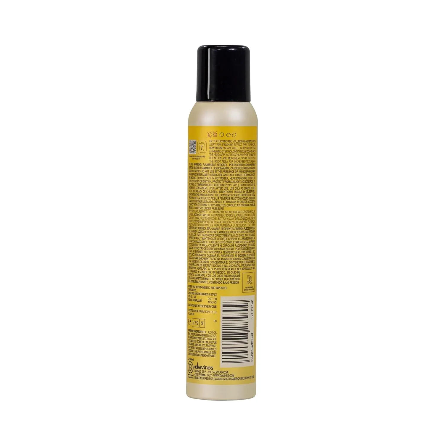 Davines This Is A Dry Wax Finishing Spray, сильная фиксация, текстура и определение - создает сатиново-матовую текстуру и разделяет пряди без жесткости, 200 мл — фото 2