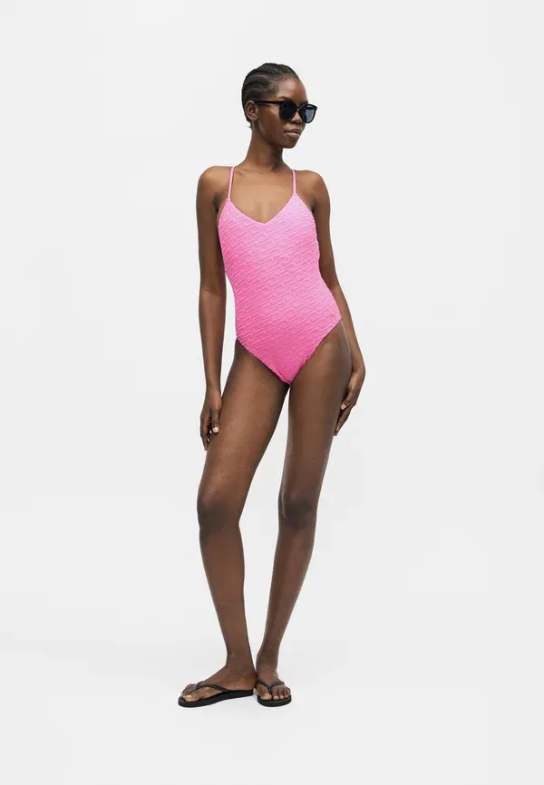 Купальник слитный Nike Swim, V-neck, Pink Glow — фото 2
