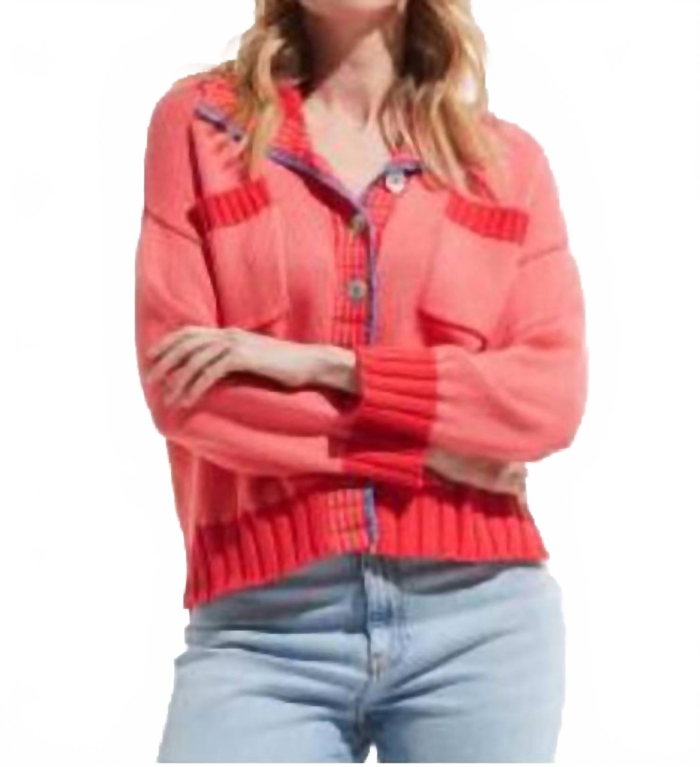 

ZAKET & PLOVER Женский кардиган-топ кораллового цвета