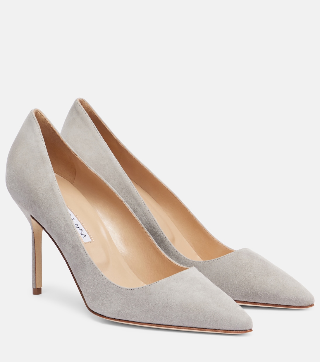Балетки BB 90 из замши Manolo Blahnik, 0515 Lgry