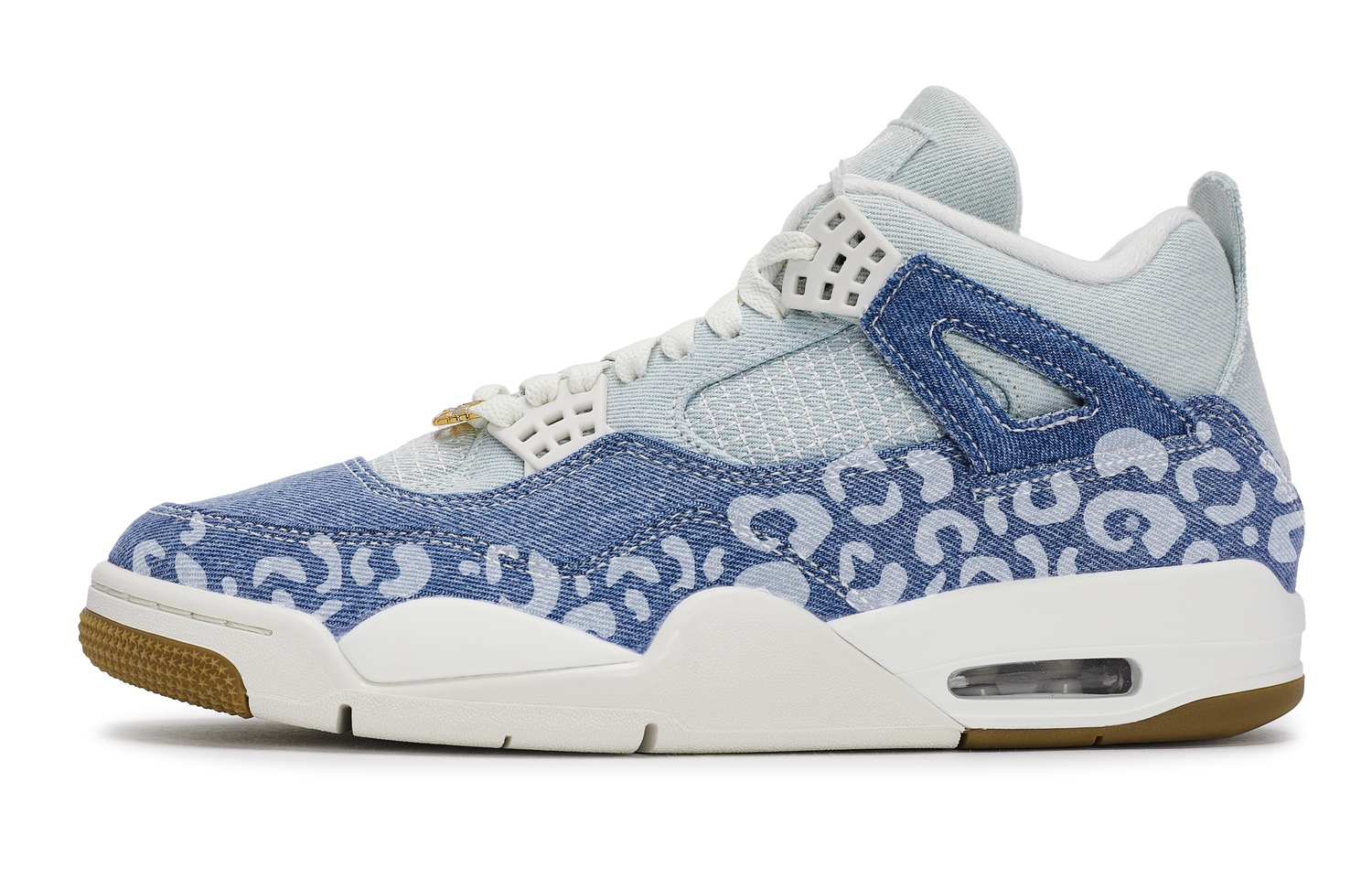 

Air 4 811, Blue Print Leopard, высокие баскетбольные кроссовки винтажные, unisex, Jordan, белый/синий