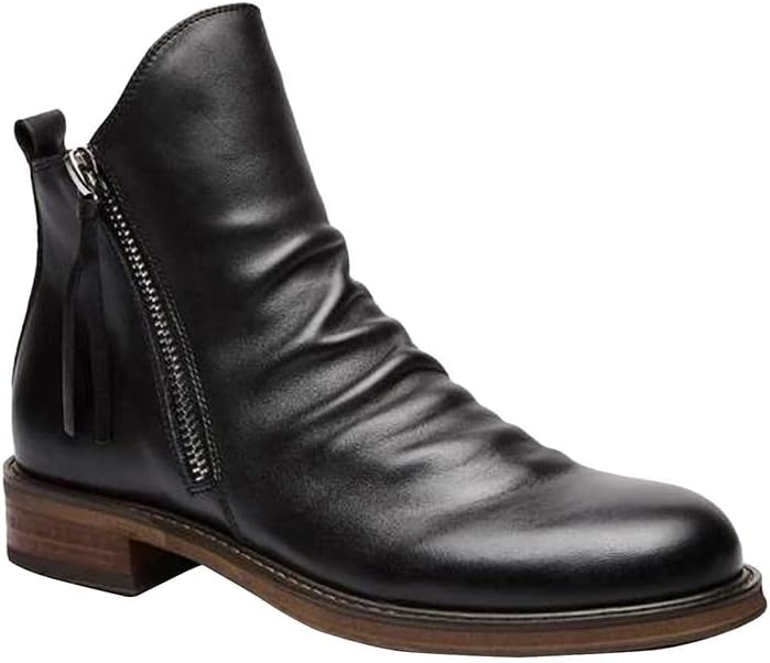 

Мужские ботинки челси, дышащие кожаные, легкие, на молнии, классические ботинки, ковбойские ботинки, ботильоны-чукка Xbtevudak, черный