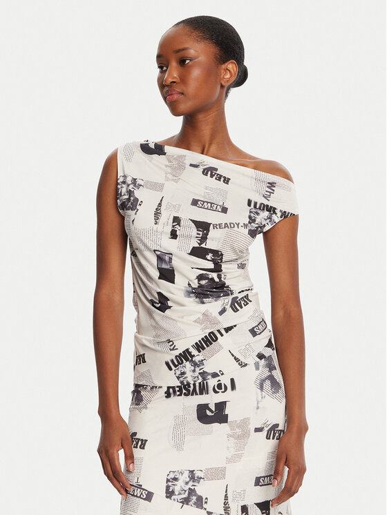

Блузка regular fit Breaking News 25WWTK10 Desigual, экрю
