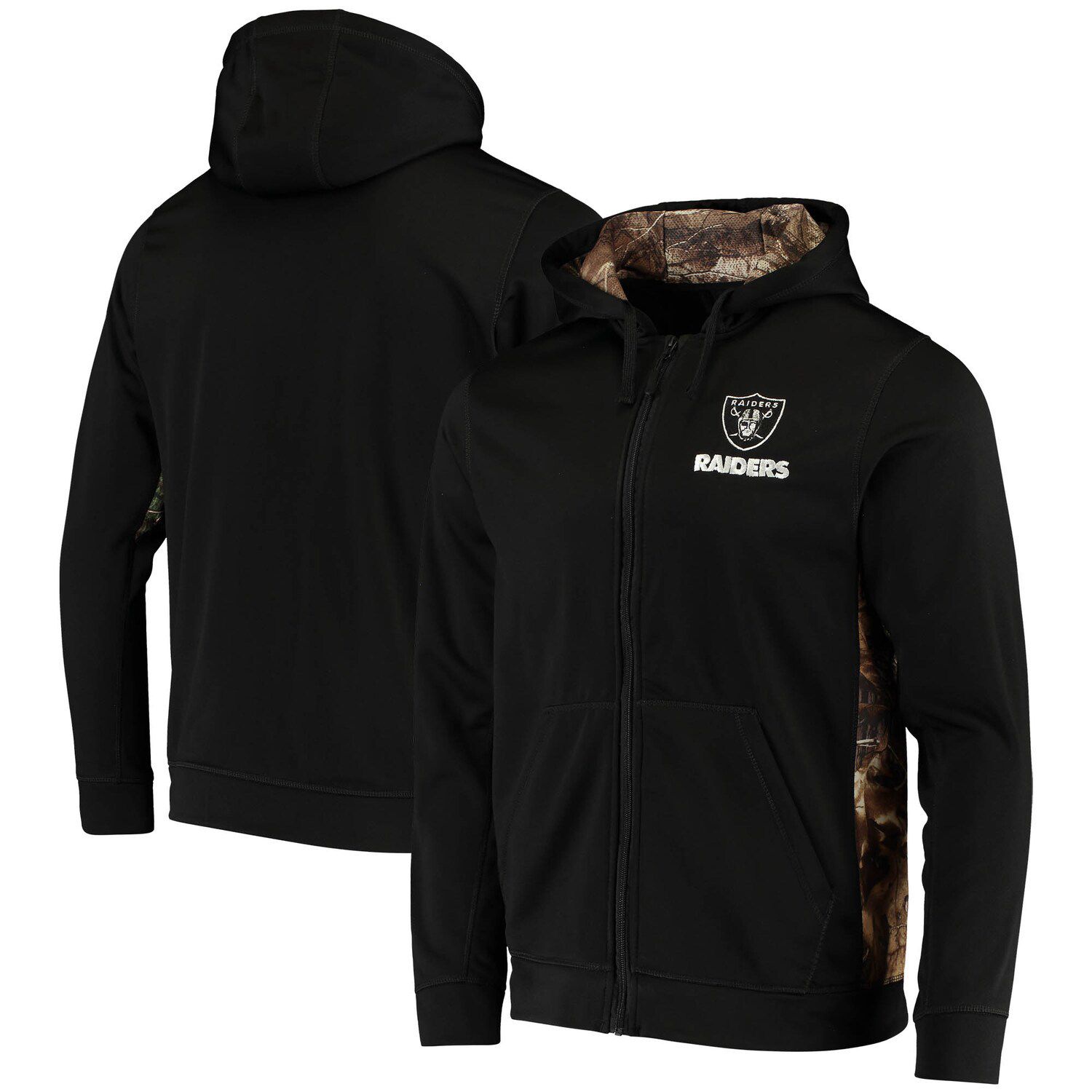 

Мужская толстовка с капюшоном Dunbrooke Black/Realtree Camo Las Vegas Raiders Decoy Tech Fleece с молнией во всю длину