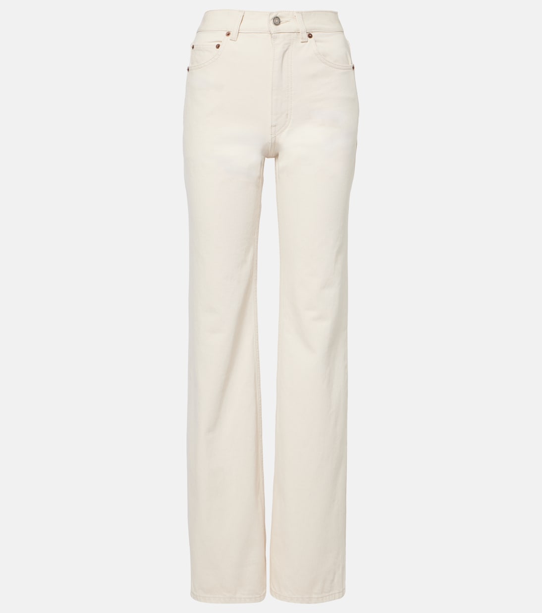 

Высокие расклешенные джинсы Saint Laurent, Almond Milk