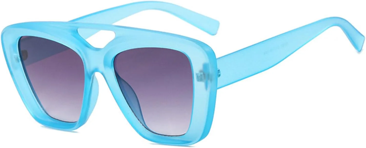 

Крупные винтажные квадратные солнцезащитные очки для женщин, модные очки с нерегулярным градиентом, стильные солнцезащитные очки с двойным лучом mincl, C8