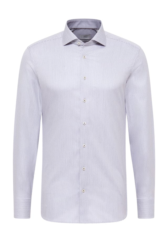 

Рубашка структурированного кеттланса облегающего кроя Eterna, серый