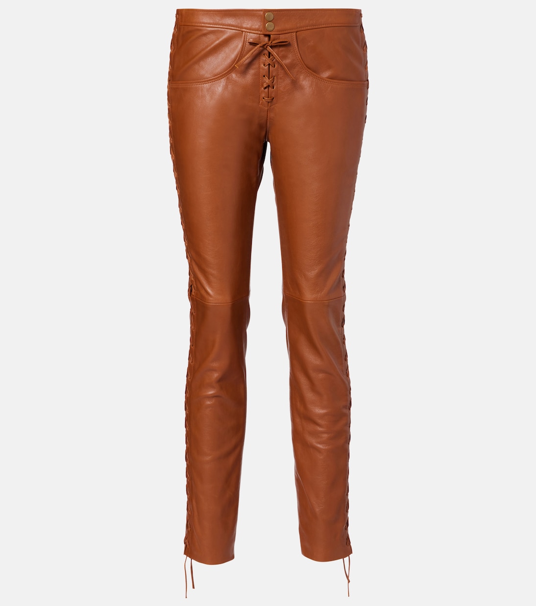 

Узкие кожаные брюки Cyerra Isabel Marant, Cognac