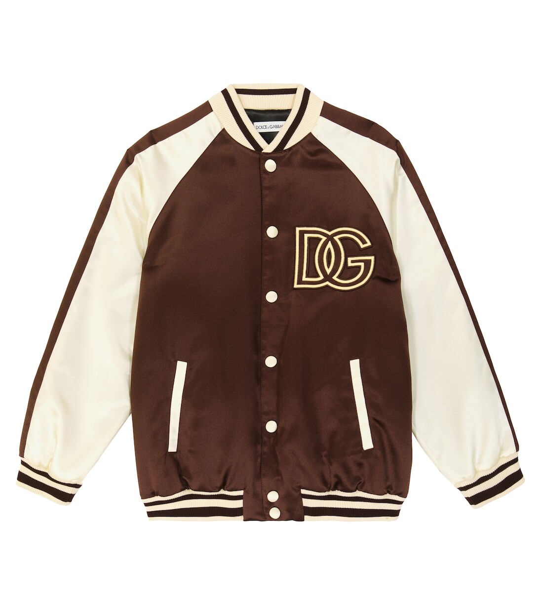 

Университетская куртка с логотипом Dolce&Gabbana Kids, коричневый