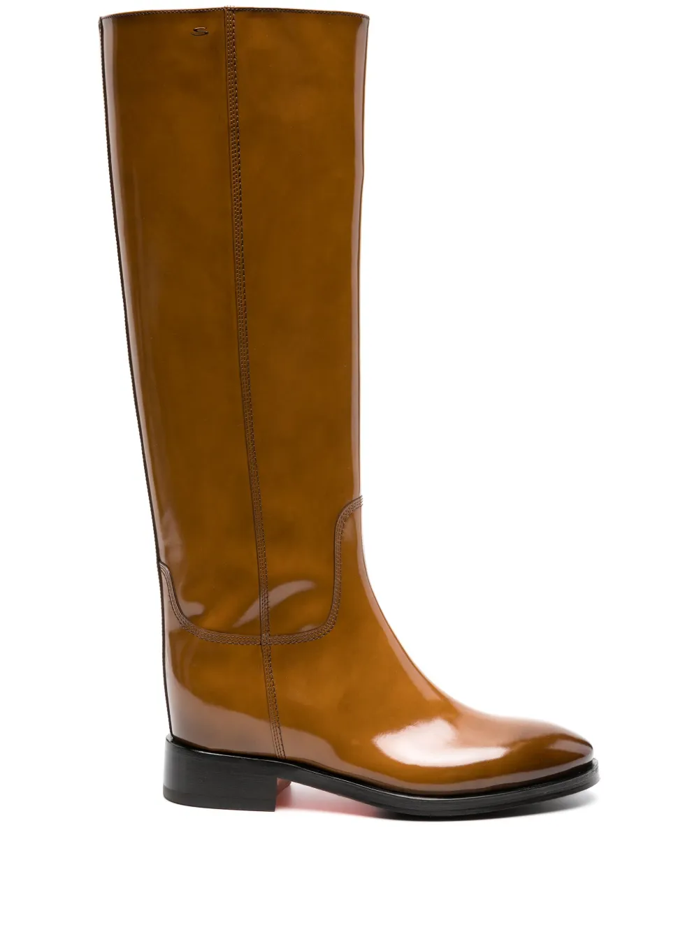 Лакированные сапоги Santoni, коричневый