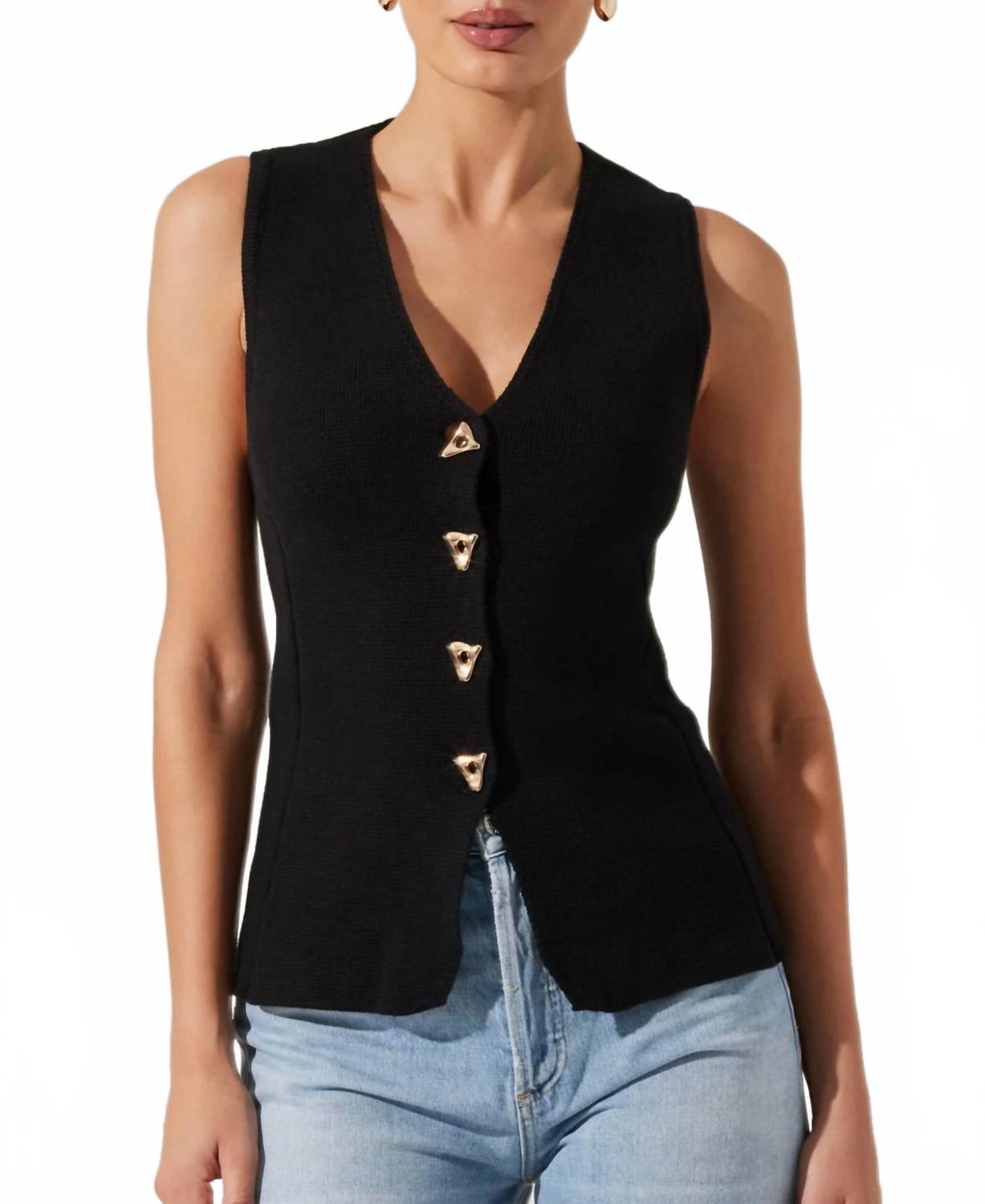 

Джемпер-жилет с V-образным вырезом Jayce в черном цвете ASTR