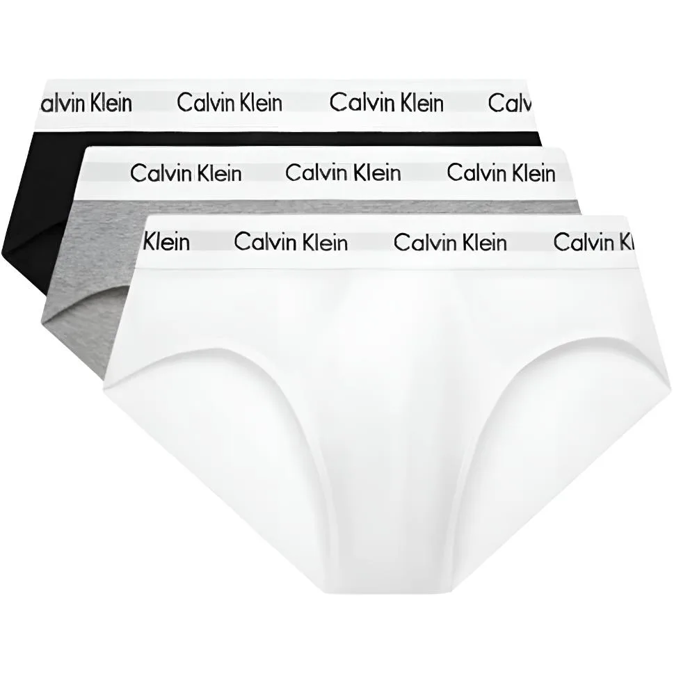 Трусы-слипы с логотипом Calvin Klein, черный/белый/серый