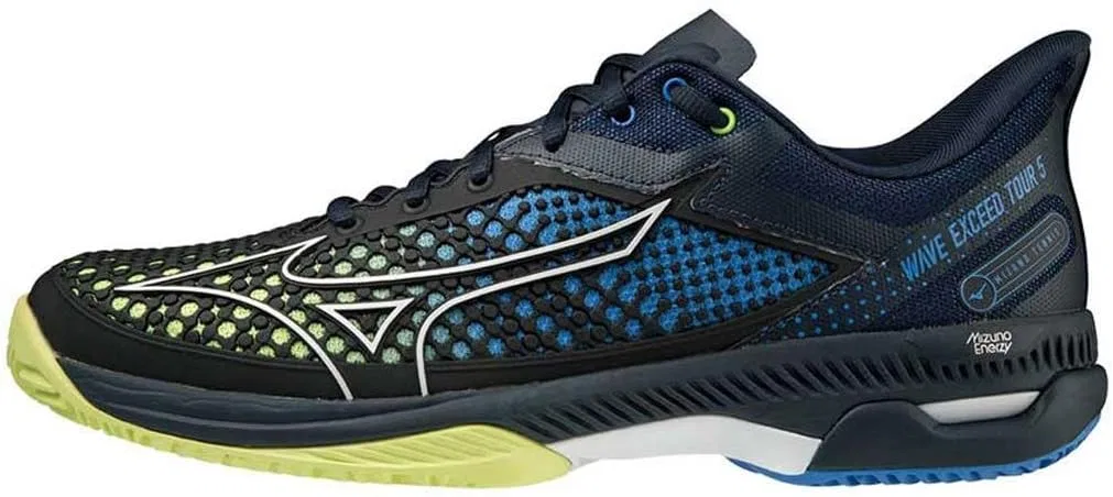 Мужские теннисные кроссовки Mizuno Wave Exceed Tour 5 CC, Total Eclipse Neolime Super Sonic — фото 4