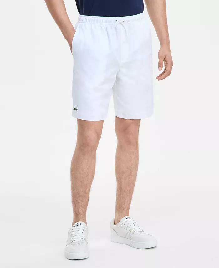 Мужские спортивные шорты с принтом "Diamante" на манжете, 8 дюймов, со шнурком Lacoste, белый — фото 3