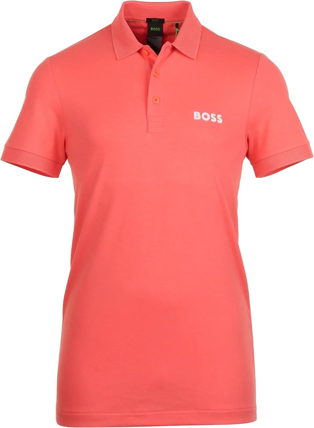 

Мужская хлопковая футболка-поло с короткими рукавами Hugo Boss Paule, розовый