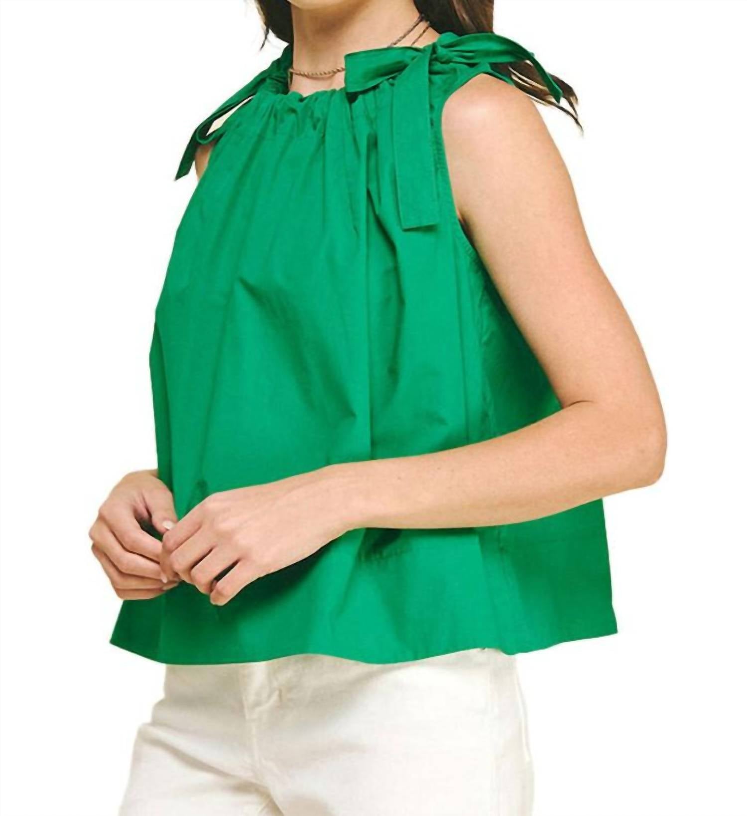 

Блузка с завязками зеленого цвета Pinch, зеленый