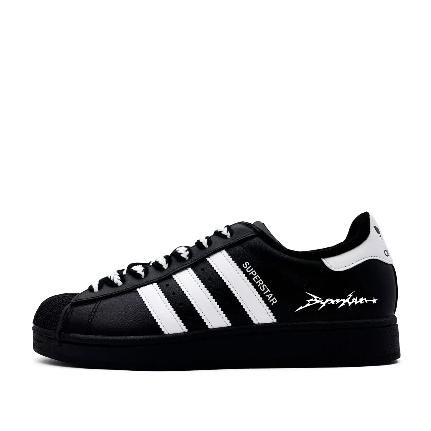 Кроссовки Superstar 2 White With Graffiti Leather Low top детские скейтбординговые Black White Teenagers Adidas Originals