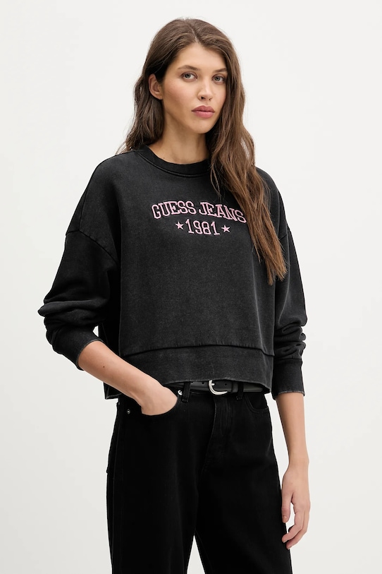 

Хлопковая толстовка Guess Jeans, черный