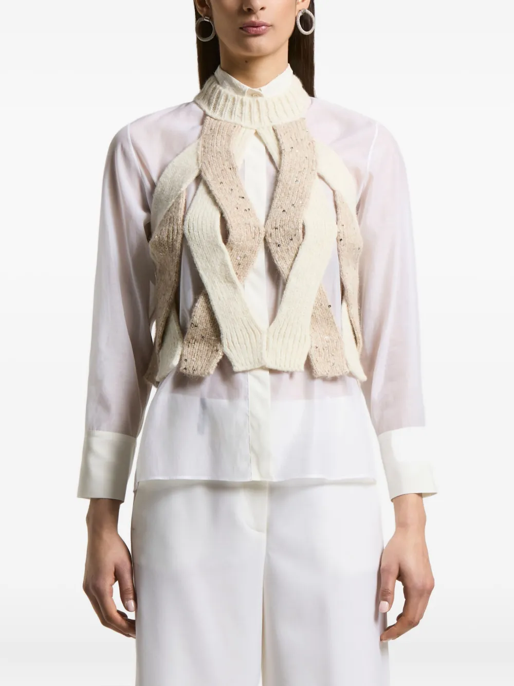 

Плетеный вязаный жилет Peserico, нейтральный