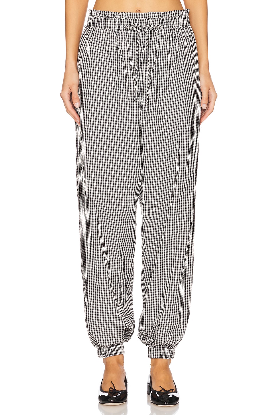 

Брюки в клетку с рюшами Kennedy от Tanner Fletcher, black gingham
