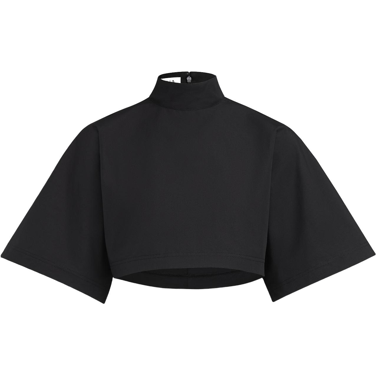 

Топ с высоким воротником из поплина Alaia, черный