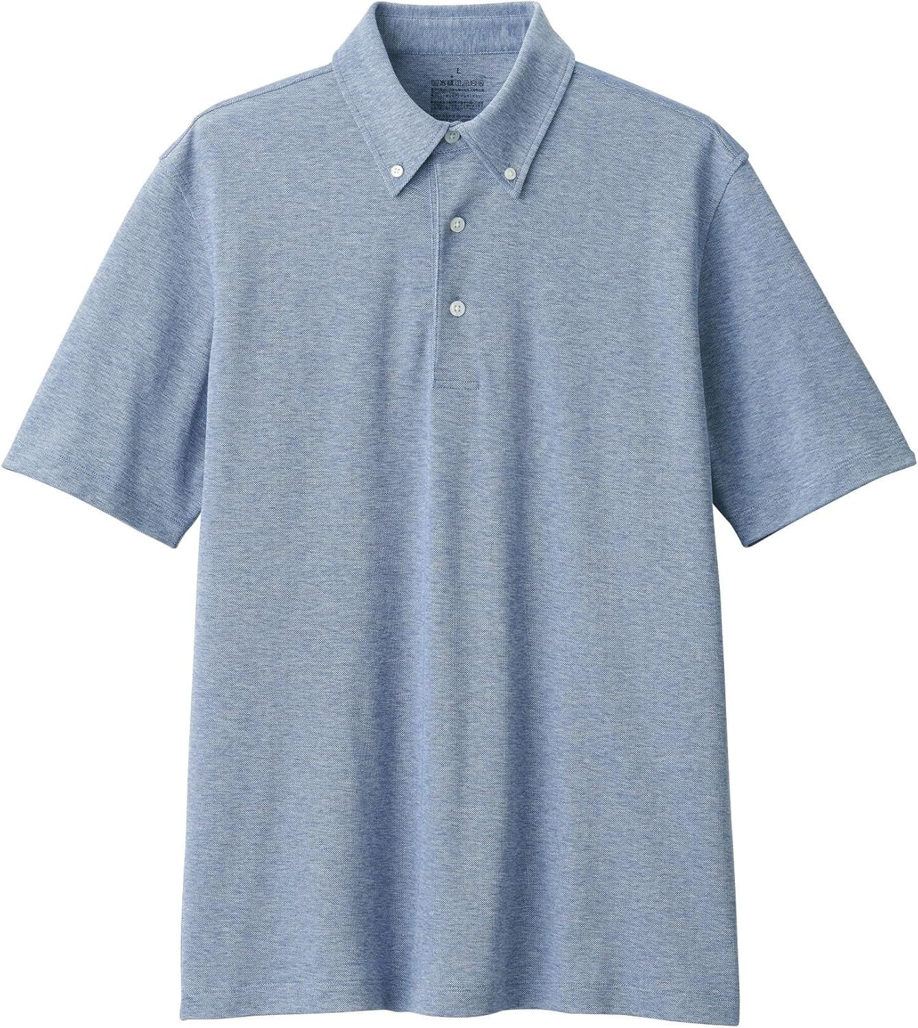 

Мужская поло-рубашка MUJI Cool UV-Cut Pique Knit с коротким рукавом и защитой от УФ-излучения (AB1M8A5S), темно-синий