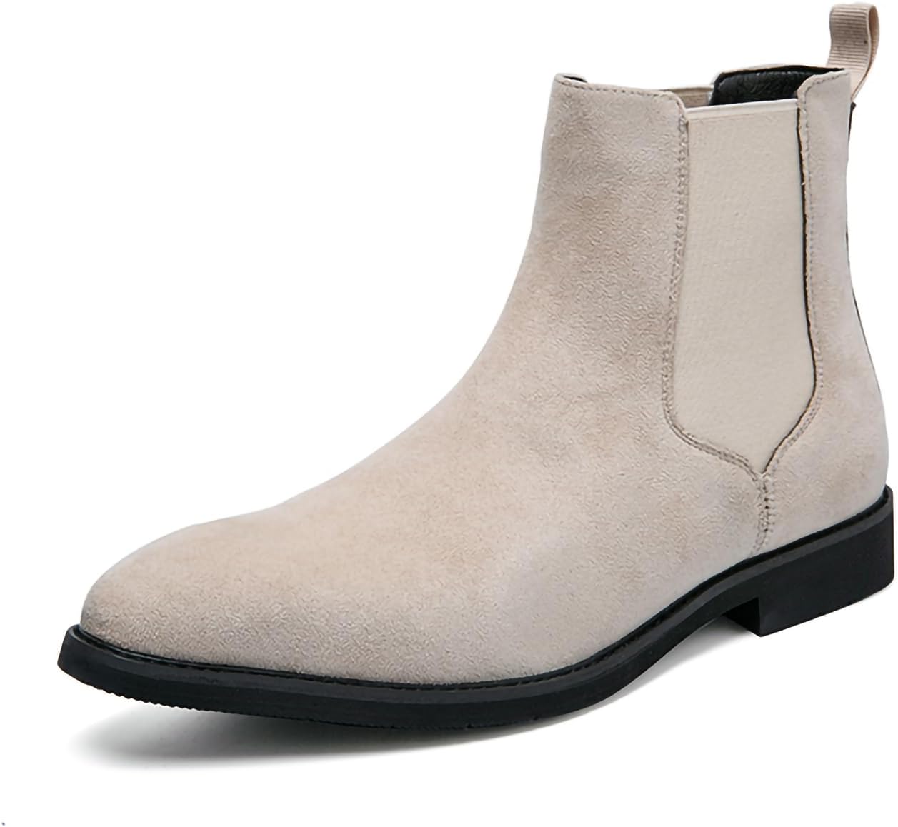 

Мужские ботинки челси, повседневные удобные ботильоны без шнурков, замшевые, средней высоты, чукка, стильные туфли, стандартные и большие размеры Generic, слоновая кость