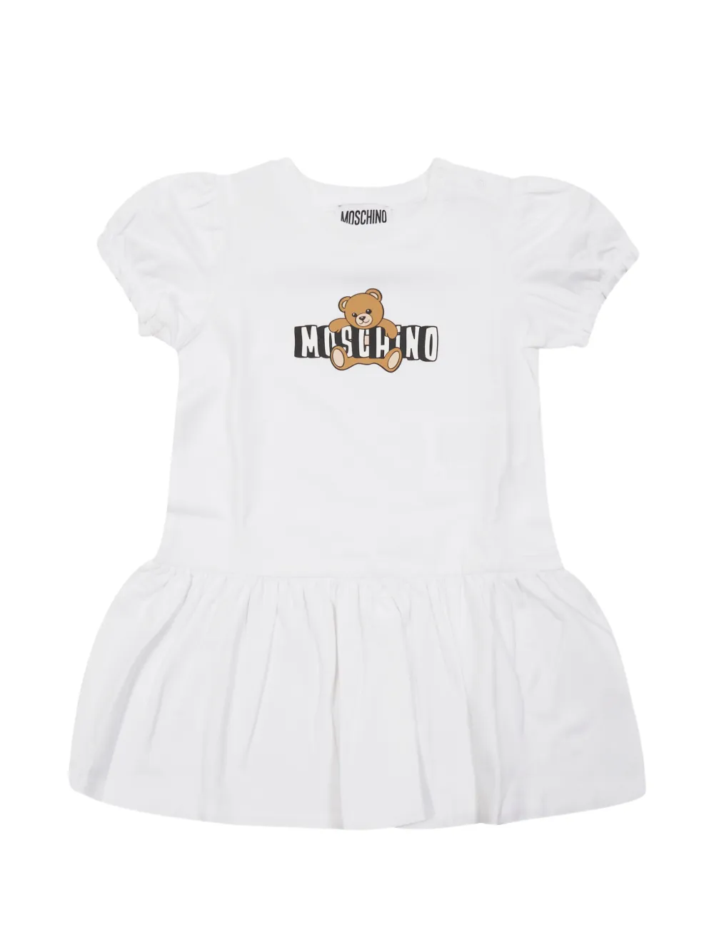 

Платье с короткими рукавами и игрушечным мотивом Moschino Kids, белый