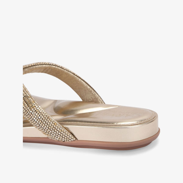 Сандалии Carvela Riviera с плетением и украшениями из страз, золотой — фото 3