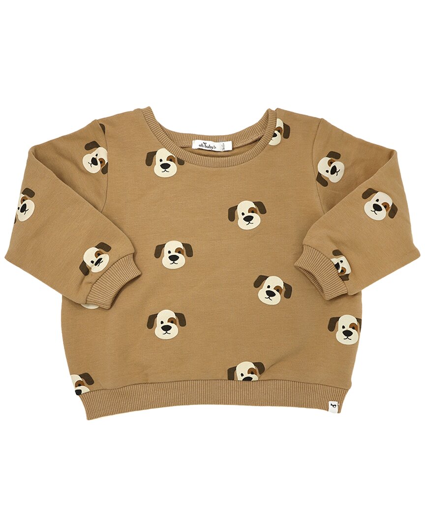 

О детка! Свитшот Brooklyn Boxy с принтом Puppy Faces Oh baby!, Tan