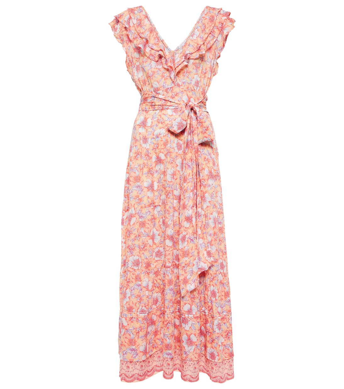 

Платье макси с цветочным принтом Della Poupette St Barth, Yellow Dalia