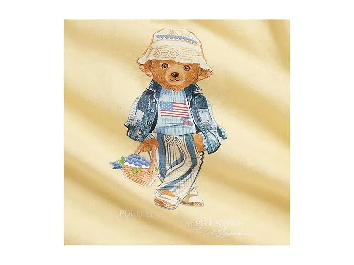 Платье с шортами Polo Bear хлопок Polo Ralph Lauren Kids, Deckwash White — фото 3