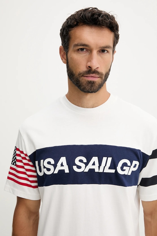 Хлопковая футболка x SAIL GP Tommy Hilfiger, бежевый — фото 4