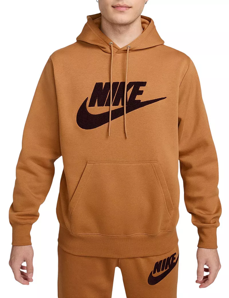

Мужская худи Nike Club из синели с начесом из флиса Futura, цвет Flax