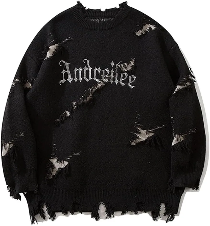 

Свитшот Hip Hop Streetwear Ripped, оверсайз, унисекс ELKNLMU