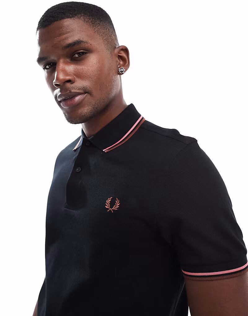 

Футболка-поло Fred Perry с двумя краями черного цвета