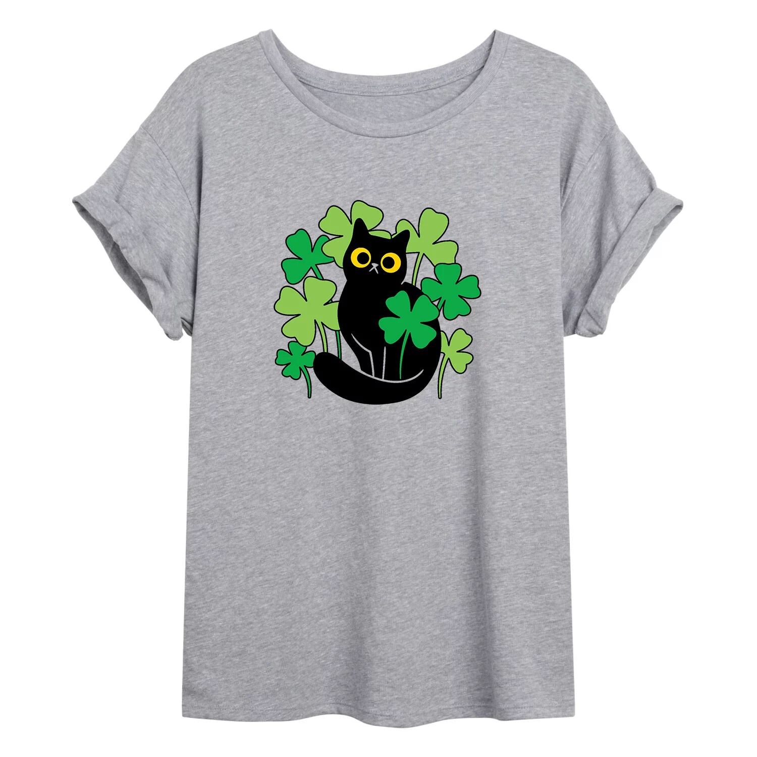 

Струящаяся футболка с нашивкой Cat In Clover для юниоров Licensed Character