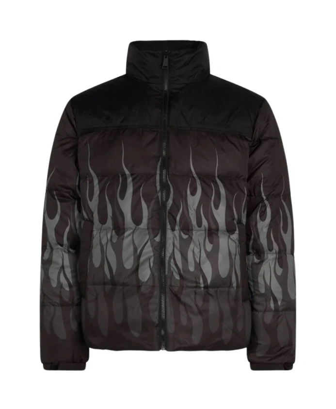 

Черная пуховая куртка с рисунком пламени Vision Of Super, черный