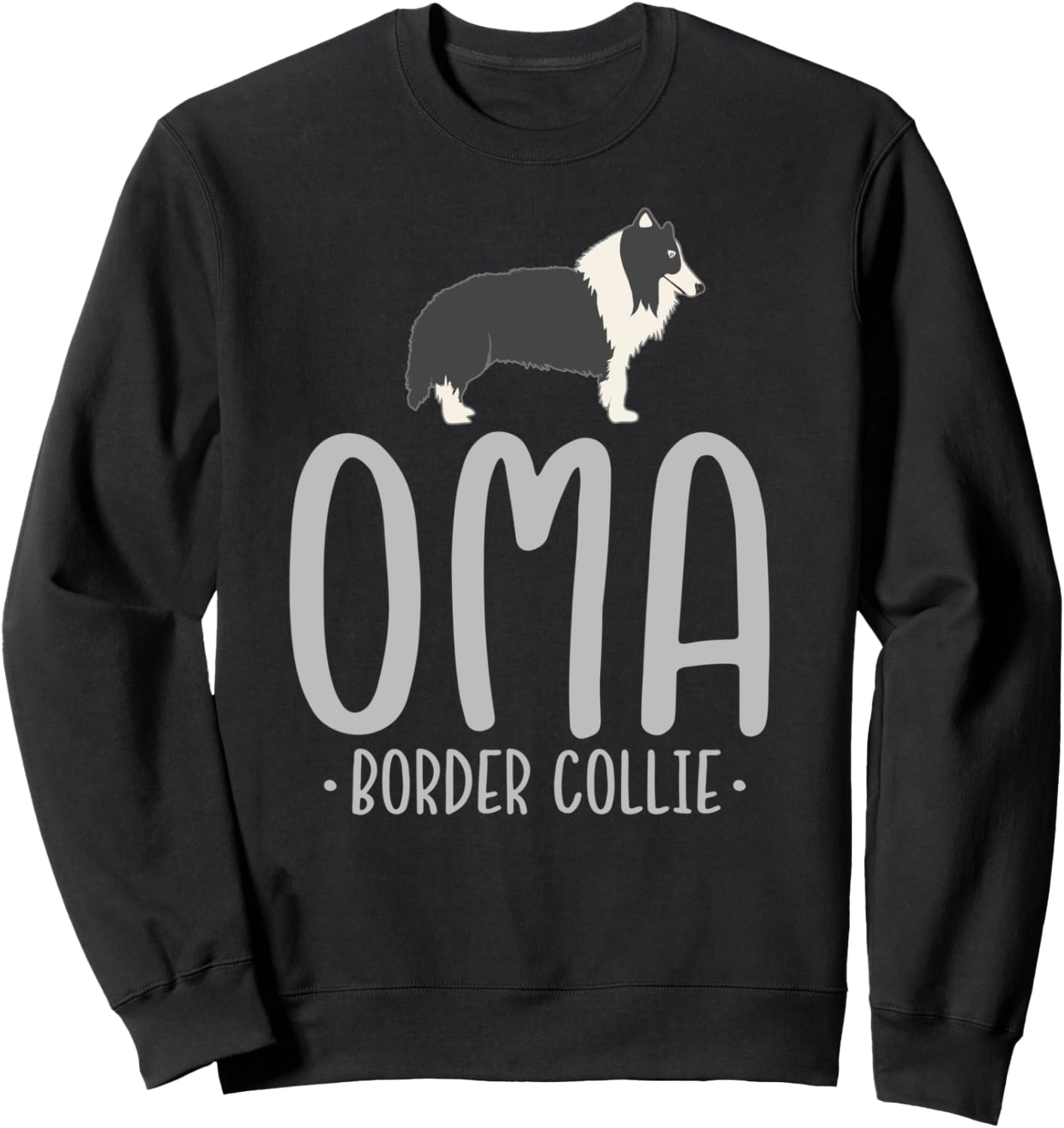 

Толстовка с надписью «Бордер-колли Ома - бабушка бордер-колли» Border Collie Family Apparel, черный