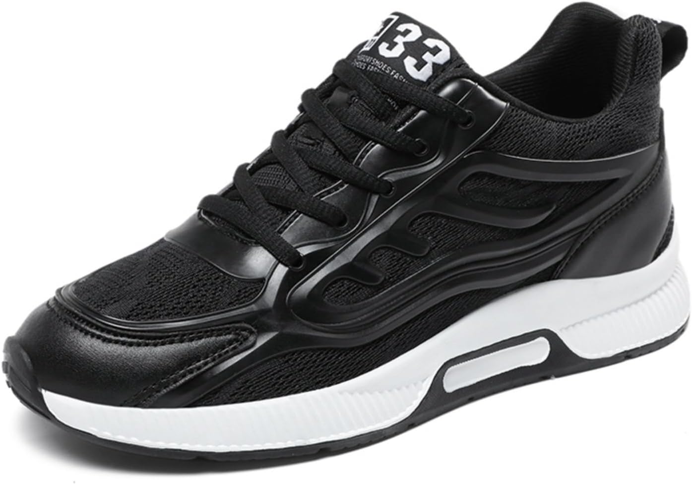 

Мужские невидимые кроссовки на платформе, дышащая сетка в виде сот, естественное увеличение роста для прогулок, свиданий и поездок на работу Kpdwfms, черный