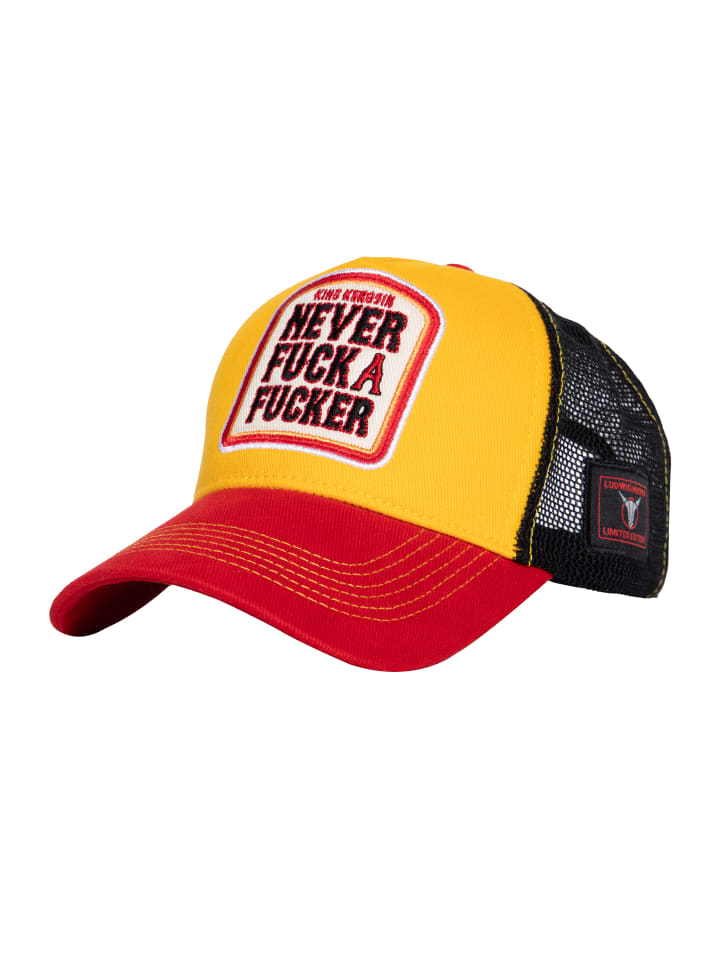 

Бейсболка King Kerosin Trucker Never F*ck A F*cker, желтый