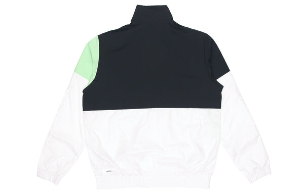 Куртка adidas neo Colorblock Zipper Stand Collar Sports Jacket Black Green Colorblock, черный — фото 2