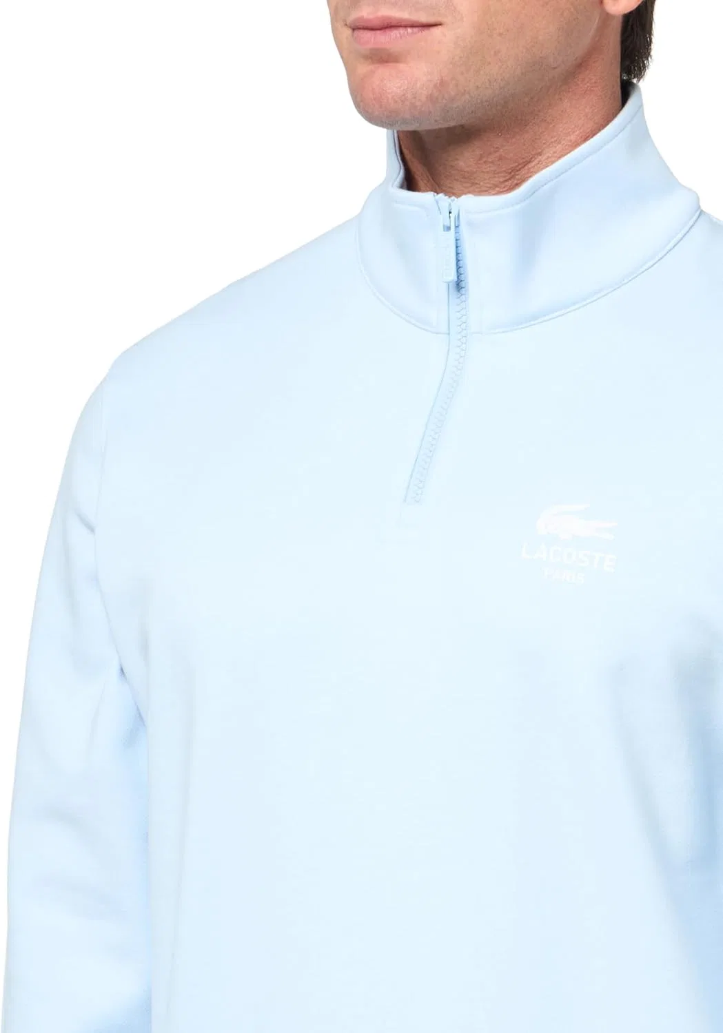 Толстовка Lacoste мужская с высоким воротником и молнией, с принтом, 100% хлопок — фото 3