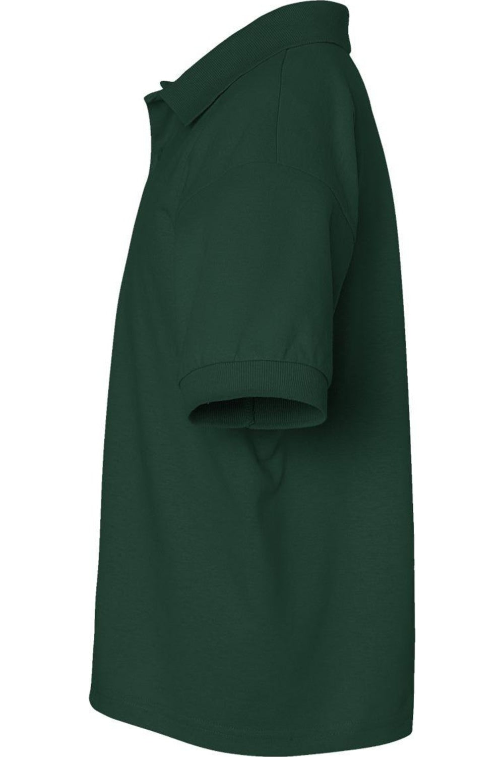 Молодежная футболка-поло Gildan DryBlend, цвет forest green — фото 3
