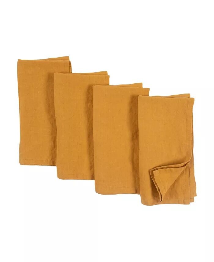 

Льняные салфетки Verona Stonewashed, набор из 4 шт KAF Home, желтый