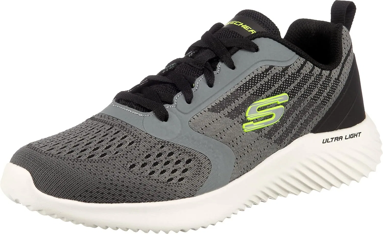 Мужские кроссовки Skechers Bounder Verkona, Charcoal Mesh Gray Synthetic Trim