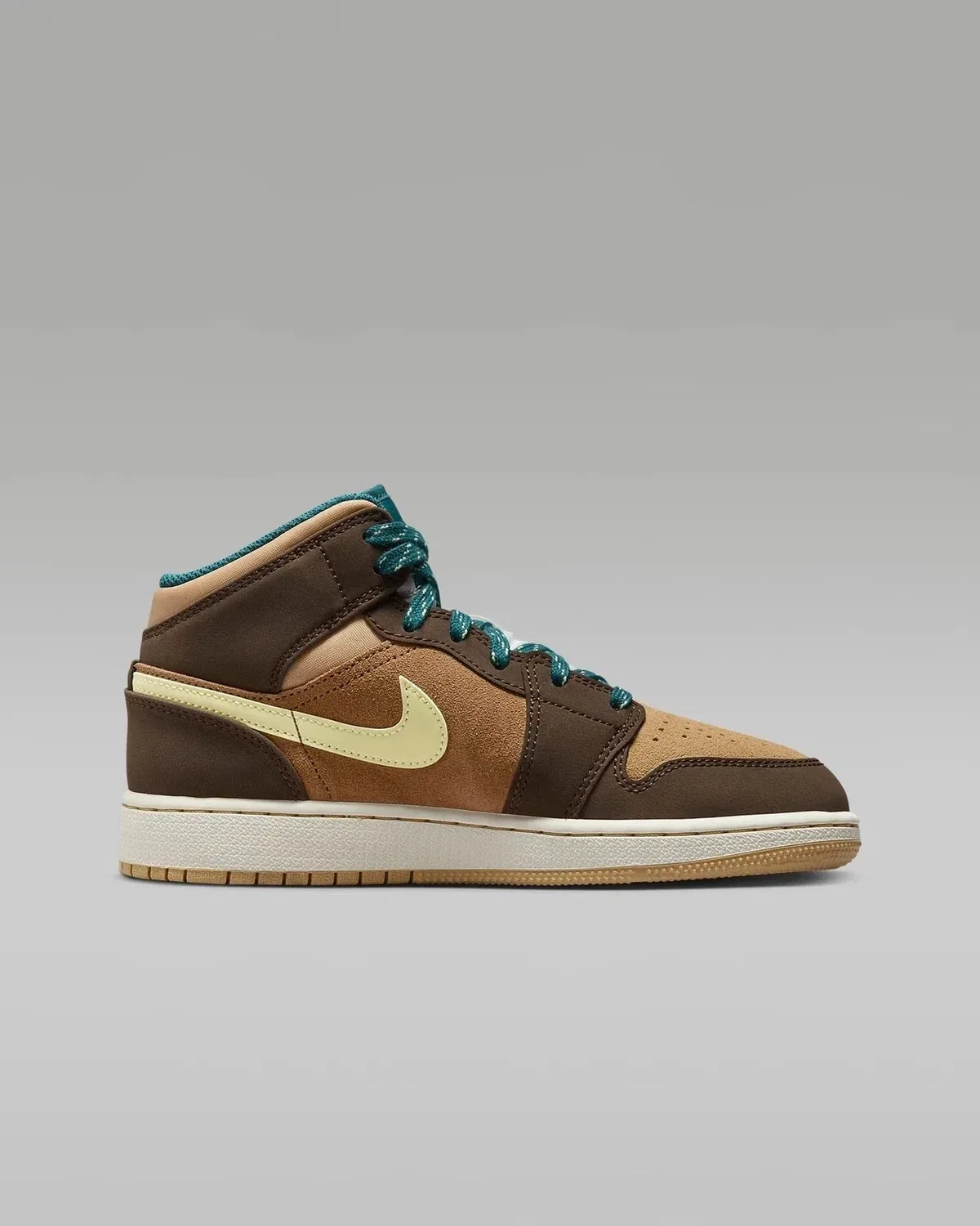 Детские кроссовки Nike Air Jordan Mid DZ6335, коричневые, в стиле Lifestyle HTAT239 — фото 3