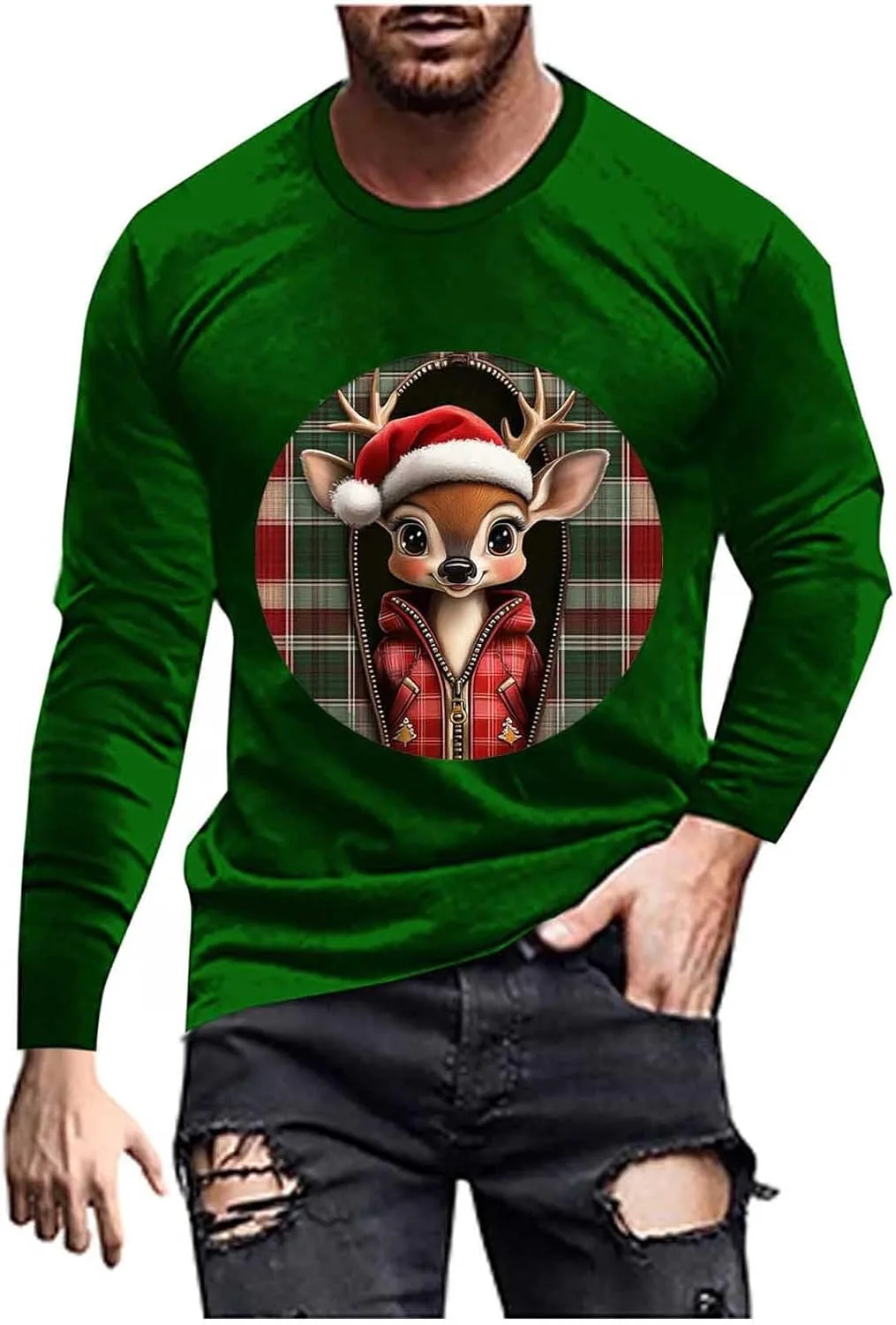 

Мужской свитшот с принтом Ugly Christmas