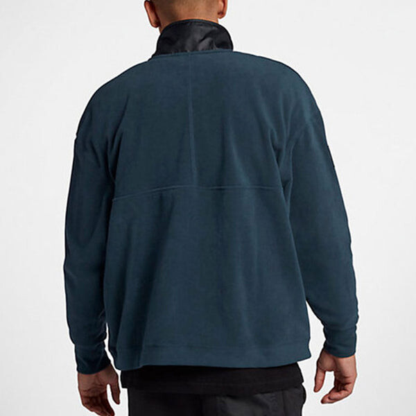 Толстовка Nike Splicing polar fleece Cardigan Stand Collar Pullover Green, зеленый — фото 4