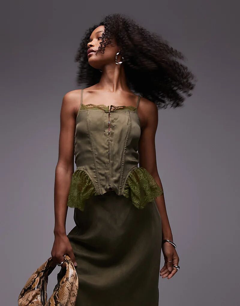 

Комплект топ Vrg Grl Rhapsody cami в зеленом цвете